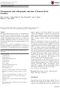 Cover page: Management and radiographic outcomes of femoral head fractures.