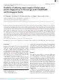 Cover page: Feasibility of collecting tumor samples of breast cancer patients diagnosed up to 50 years ago in the Child Health and Development Studies