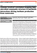 Cover page: Genome-resolved correlation mapping links microbial community structure to metabolic interactions driving methane production from wastewater