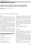 Cover page: Leukemia survival in children, adolescents, and young adults: influence of socioeconomic status and other demographic factors.