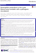 Cover page: NEUTROPHILIC PROTEOLYSIS IN THE CYSTIC FIBROSIS LUNG FAVORS A PATHOGENIC MICROBIOME