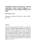 Cover page: Combining Alternative Perspectives: Internal Trajectories vs. External Influences as Explanations of Latin American Politics in the 1940s