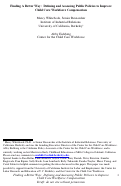 Cover page: Finding a better way:  Defining and assessing public policies to improve child care workforce compensation