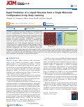 Cover page: Rapid Prediction of a Liquid Structure from a Single Molecular Configuration Using Deep Learning