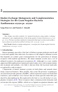 Cover page: Marker-exchange mutagenesis and complementation strategies for the Gram-negative bacteria Xanthomonas oryzae pv. oryzae.