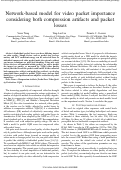 Cover page: Network-based model for video packet importance considering both compression artifacts and packet losses