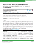 Cover page: A microfluidic design for desalination and selective removal and addition of components in biosamples.