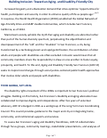 Cover page: Building Inclusion: Toward an Aging- and Disability-Friendly City
