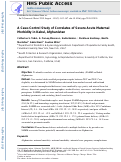 Cover page: A case‐control study of correlates of severe acute maternal morbidity in Kabul, Afghanistan