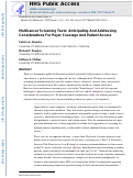 Cover page: Multicancer Screening Tests: Anticipating And Addressing Considerations For Payer Coverage And Patient Access