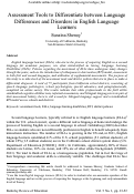 Cover page: Assessment tools to differentiate between language differences and disorders in English language learners