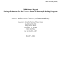 Cover page: 2004 status report: Savings estimates for the Energy Star(R) voluntarylabeling 
program