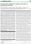 Cover page: Comprehensive identification, isolation, and culture of human breast cell types.