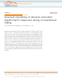 Cover page: Structural remodeling of ribosome associated Hsp40-Hsp70 chaperones during co-translational folding.