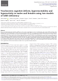 Cover page: Touchscreen cognitive deficits, hyperexcitability and hyperactivity in males and females using two models of Cdkl5 deficiency