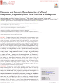 Cover page: Discovery and Genomic Characterization of a Novel Henipavirus, Angavokely Virus, from Fruit Bats in Madagascar