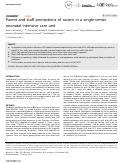 Cover page: Parent and staff perceptions of racism in a single-center neonatal intensive care unit.