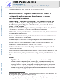 Cover page: Differential immune responses and microbiota profiles in children with autism spectrum disorders and co-morbid gastrointestinal symptoms