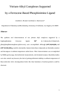 Cover page: Yttrium-Alkyl Complexes Supported by a Ferrocene-Based Phosphinimine Ligand