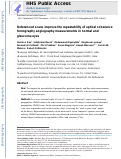 Cover page: Referenced scans improve the repeatability of optical coherence tomography angiography measurements in normal and glaucoma eyes