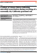 Cover page: A subset of viruses thrives following microbial resuscitation during rewetting of a seasonally dry California grassland soil