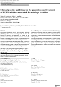 Cover page: Clinical practice guidelines for the prevention and treatment of EGFR inhibitor-associated dermatologic toxicities