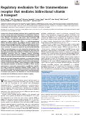 Cover page: Regulatory mechanism for the transmembrane receptor that mediates bidirectional vitamin A transport