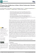 Cover page: Acoustic Wave Reflection in Water Affects Underwater Wireless Sensor Networks.