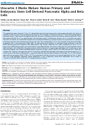 Cover page: Urocortin 3 Marks Mature Human Primary and Embryonic Stem Cell-Derived Pancreatic Alpha and Beta Cells