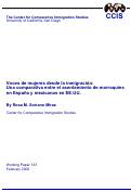 Cover page: Voces de mujeres desde la inmigración: Una comparativa entre el asentamiento de marroquíes en España y mexicanas en EE.UU.