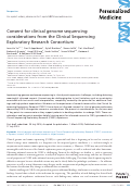 Cover page: Consent for clinical genome sequencing: considerations from the Clinical Sequencing Exploratory Research Consortium