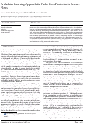 Cover page: A machine learning approach for packet loss prediction in science flows