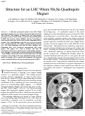 Cover page: Structure for an LHC 90mm Nb3Sn Quadrupole Magnet