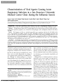 Cover page: Characterization of Viral Agents Causing Acute Respiratory Infection in a San Francisco University Medical Center Clinic during the Influenza Season