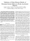 Cover page: Validation of Finite-Element Models of Persistent-Current Effects in Nb<sub>3</sub>Sn Accelerator Magnets