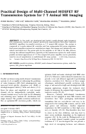 Cover page: Practical design of multi‐channel MOSFET RF transmission system for 7 T animal MR imaging