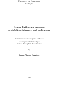 Cover page: General birth-death processes: probabilities, inference, and applications