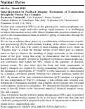 Cover page: Super-resolution by feedback imaging: Mechanisms of translocation through the nuclear pore complex