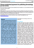 Cover page: Chinese institutional payments for publishing dermatology journal articles