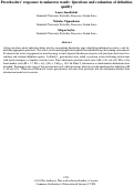 Cover page: Preschoolers’ responses to unknown words: Questions and evaluation of definitionquality