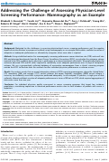 Cover page: Addressing the Challenge of Assessing Physician-Level Screening Performance: Mammography as an Example