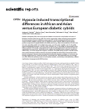 Cover page: Hypoxia-induced transcriptional differences in African and Asian versus European diabetic cybrids