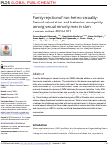 Cover page: Family rejection of non-hetero sexuality-Sexual orientation and behavior anonymity among sexual minority men in slum communities-BSGH 001.