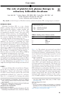 Cover page: The role of platelet-rich plasma therapy in refractory folliculitis decalvans