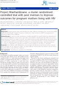 Cover page: Project Masihambisane: a cluster randomised controlled trial with peer mentors to improve outcomes for pregnant mothers living with HIV