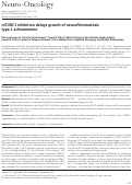 Cover page: mTORC1 inhibition delays growth of neurofibromatosis type 2 schwannoma