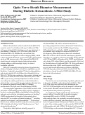 Cover page: Optic Nerve Sheath Diameter Measurement During Diabetic Ketoacidosis: A Pilot Study