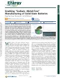 Cover page: Enabling “Sodium–Metal-Free” Manufacturing of Solid-State Batteries