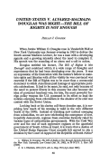 Cover page: United States v. <em>Alvarez-Machain</em>: Douglas was Right--<em>The Bill of Rights is Not Enough</em>