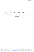 Cover page: Best Practices for Energy Efficient Cleanrooms Efficient HVAC Systems: Variable-Speed-Drive 
Chillers